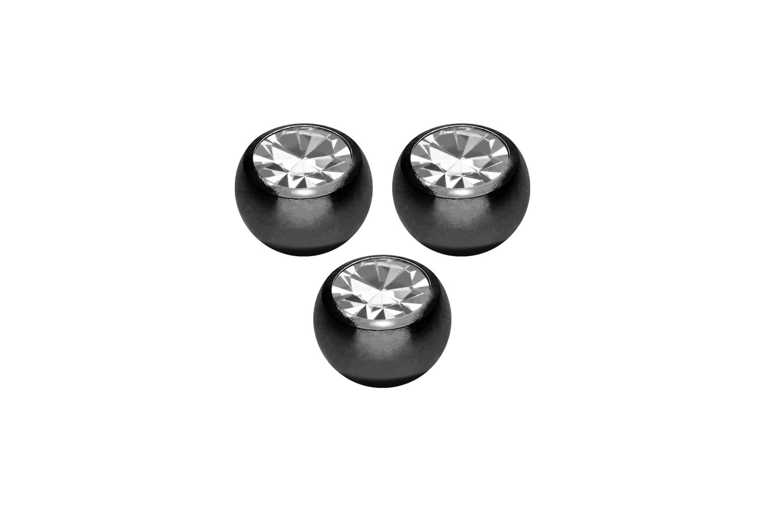 SET Chirurgenstahl Schraubkugel KRISTALL von Piercingline